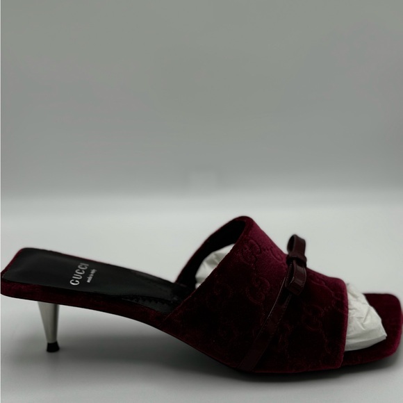 Gucci GG Jacquard Bow Slide Sandals 37 - Picture 8 of 10